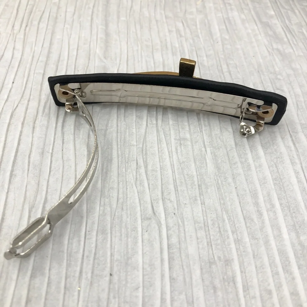 🌼 Rhinestone Cross PU Leather Hair Barrette